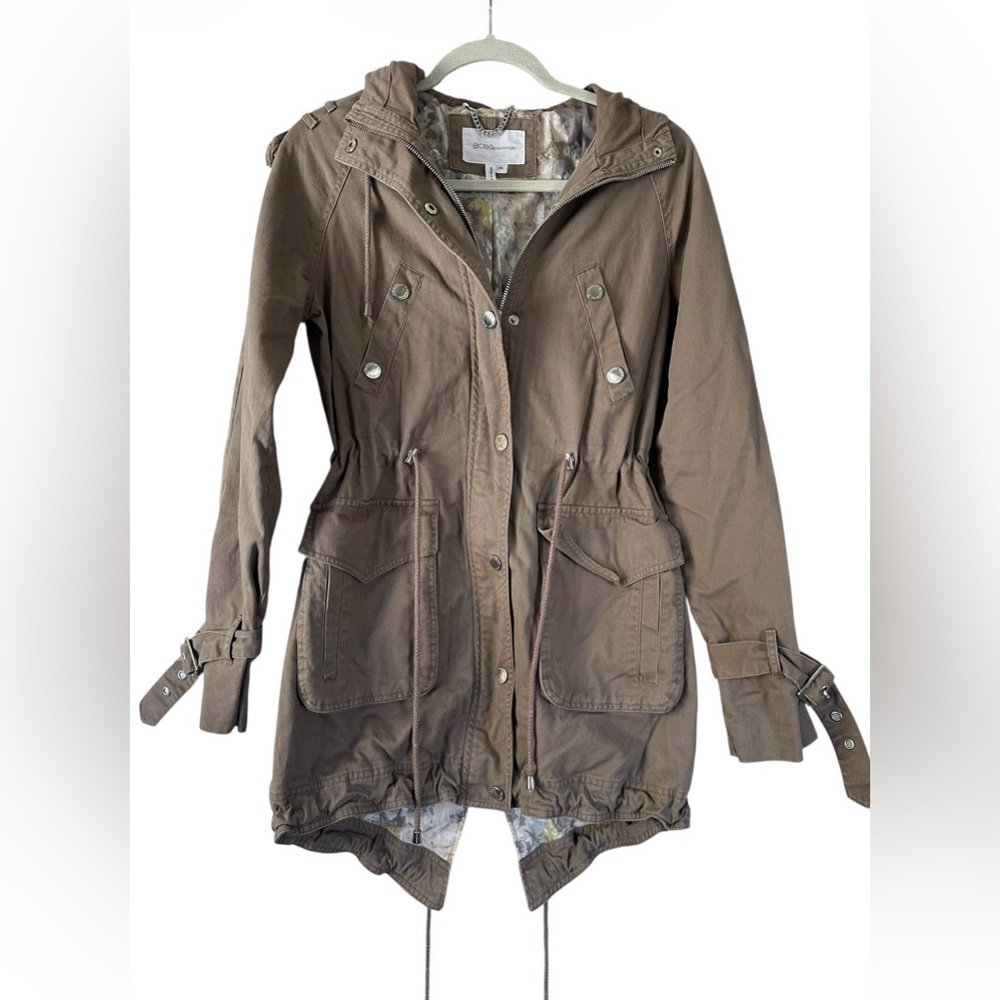 BCBGeneration Olive Utility Hooded Anorak Jacket